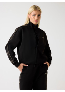 Guess dámska mikina Full-Zip s kamienkovým logom čierna