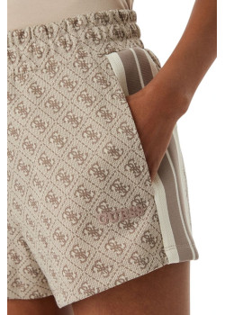 Guess 4G elegant jacquard šortky béžové