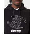 Guess pánska mikina čierna s kapucňou