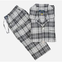 Ralph Lauren pánske klasické pyžamo kárované sivé