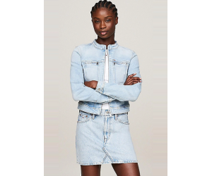 Bunda Tommy Jeans bledo modrá so zipsom
