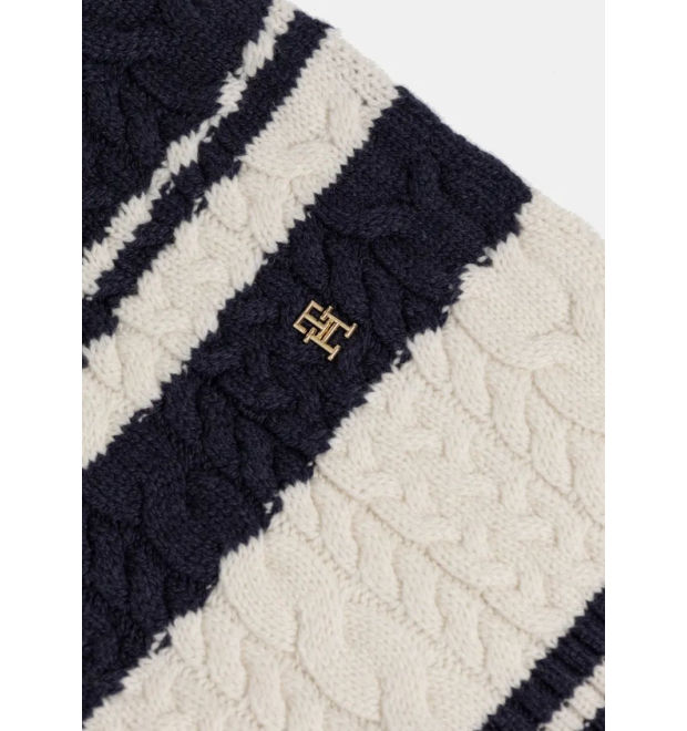 Tommy Hilfiger dámsky vlnený šál modrý Tommy Hilfiger dámsky vlnený šál modrý