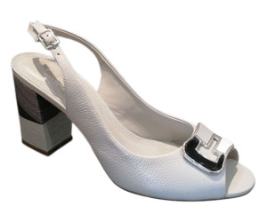 Biele sandále Epica s podpätkom