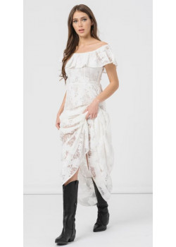 Biele dlhé čipkované šaty LIU-JO 