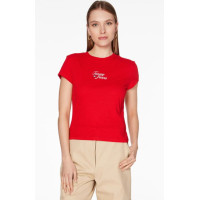 Dámske červené tričko Tommy Jeans Dámske červené tričko Tommy Jeans