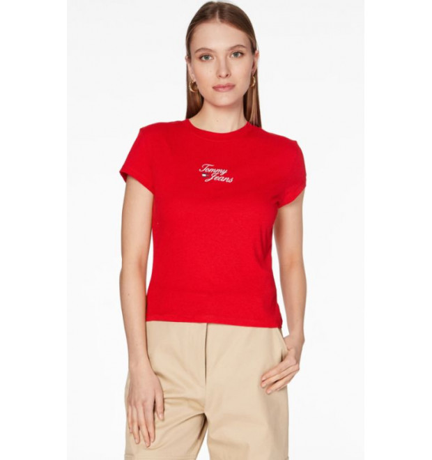 Dámske červené tričko Tommy Jeans Dámske červené tričko Tommy Jeans