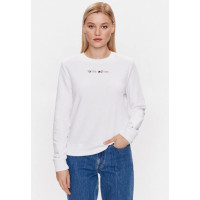 Biela mikina bez kapucne Tommy Jeans Biela mikina bez kapucne Tommy Jeans
