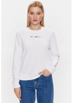 Biela mikina bez kapucne Tommy Jeans