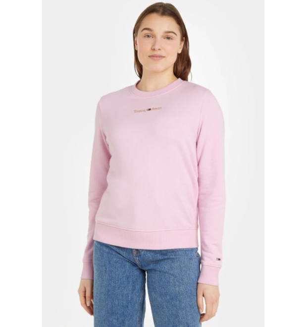 Ružová mikina Tommy Jeans bez kapucne Ružová mikina Tommy Jeans bez kapucne