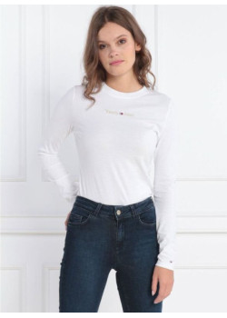 Tommy Jeans dámske tričko s dlhým rukávom biele