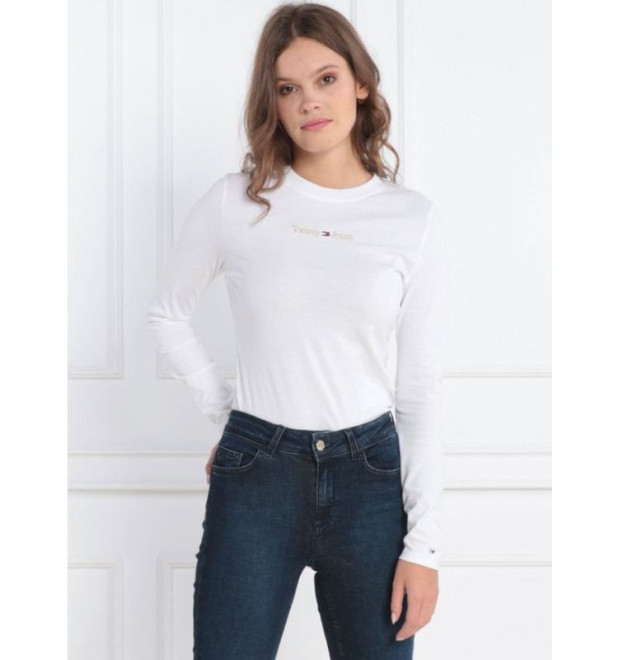 Tommy Jeans dámske tričko s dlhým rukávom biele Tommy Jeans dámske tričko s dlhým rukávom biele