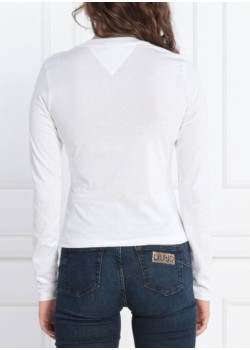 Tommy Jeans dámske tričko s dlhým rukávom biele