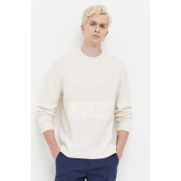 Tommy Jeans pánsky voľný pulóver biely Tommy Jeans pánsky voľný pulóver biely