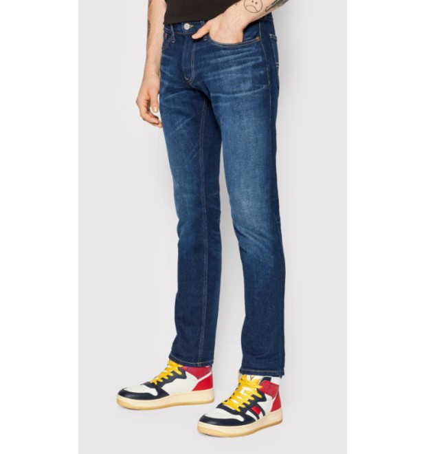  Tommy Jeans pánske rifle vyšúchaný efekt modré