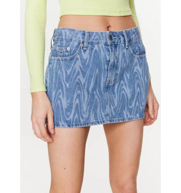 Rifľová mini sukňa Tommy Jeans