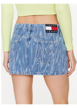 Rifľová mini sukňa Tommy Jeans