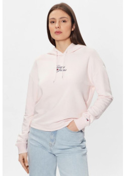 Dámska ružová mikina s kapucňou Tommy Jeans