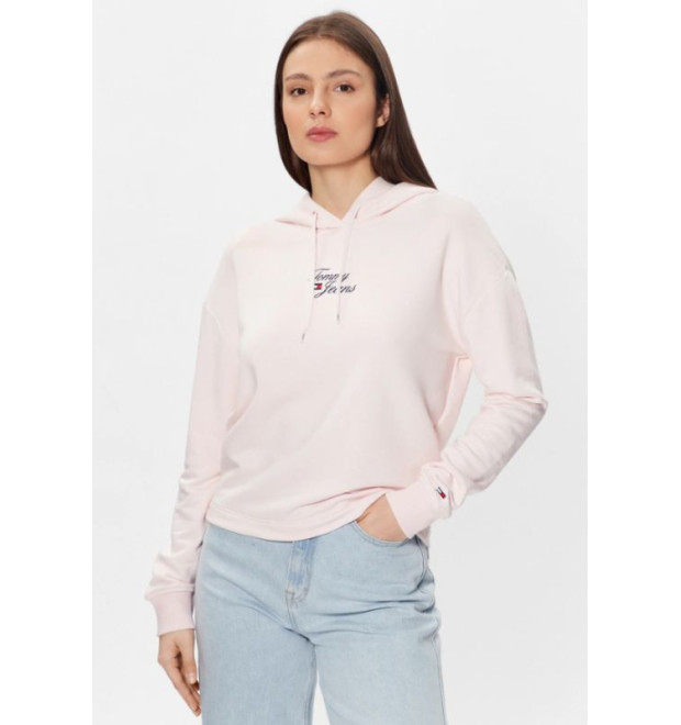 Dámska ružová mikina s kapucňou Tommy Jeans Dámska ružová mikina s kapucňou Tommy Jeans
