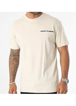 Pánske tričko Tommy Jeans v béžovej farbe