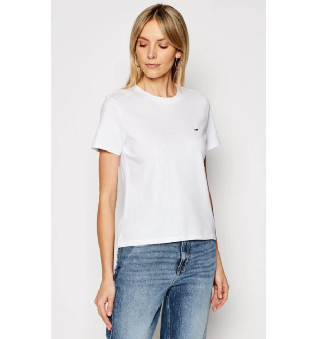 Dámske biele tričko s krátkym rukávom Tommy Jeans Dámske biele tričko s krátkym rukávom Tommy Jeans