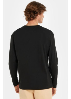 Čierne tričko s dlhým rukávom Tommy Jeans