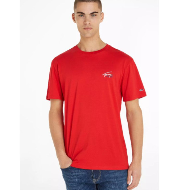 Červené bavlnené tričko Tommy Jeans