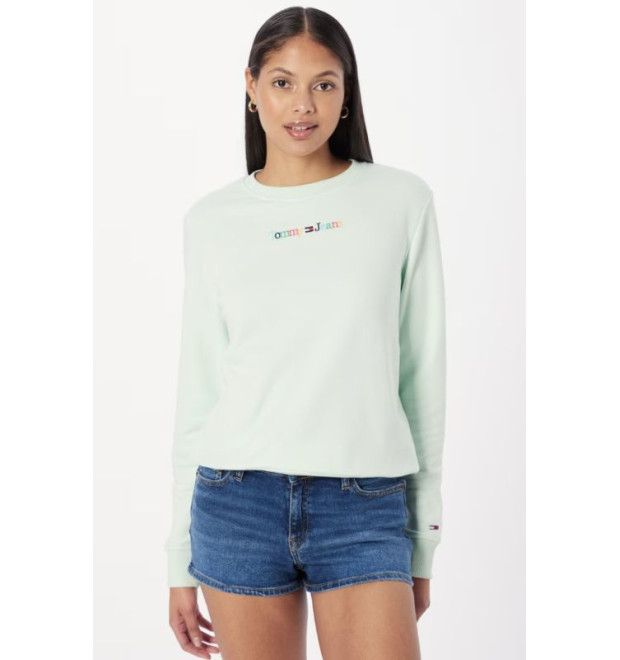Zelená mikina bez kapucne Tommy Jeans Zelená mikina bez kapucne Tommy Jeans