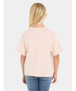 Dievčenské ružové tričko s potlačou Calvin Klein Jeans