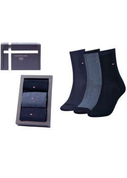 Sada ponožiek Tommy Hilfiger 3 páry v modrej farbe