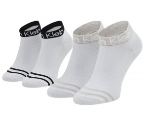Sada dvoch párov bielych ponožiek značky Calvin Klein