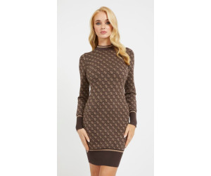 Mini svetríkové šaty Guess v hnedej farbe