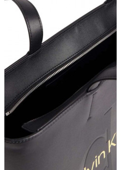 Čierna veľká kabelka Calvin Klein s potlačou