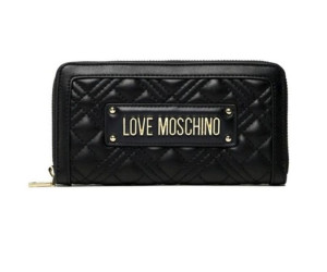 Veľká dámska prešívaná čierna peňaženka MOSCHINO