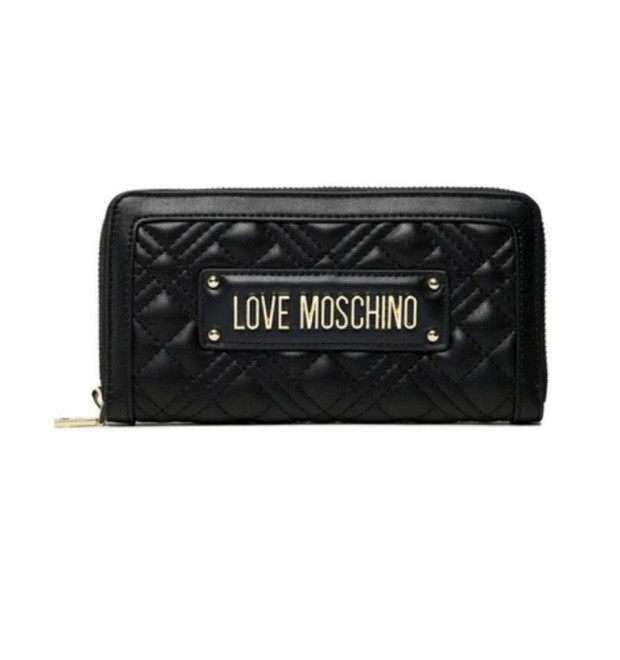 Veľká dámska prešívaná čierna peňaženka MOSCHINO