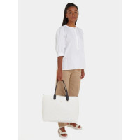 Veľká biela shopper kabelka Tommy Hilfiger