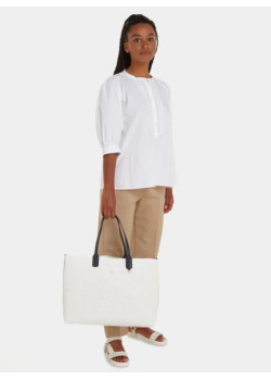 Veľká biela shopper kabelka Tommy Hilfiger