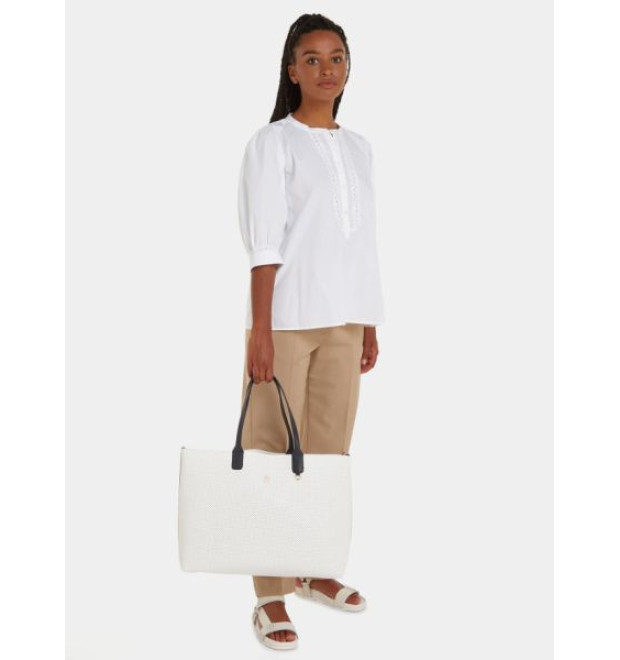 Veľká biela shopper kabelka Tommy Hilfiger Veľká biela shopper kabelka Tommy Hilfiger