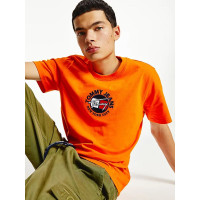Tommy Hilfiger pánske tričko s logom oranžová Tommy Hilfiger pánske tričko s logom oranžová