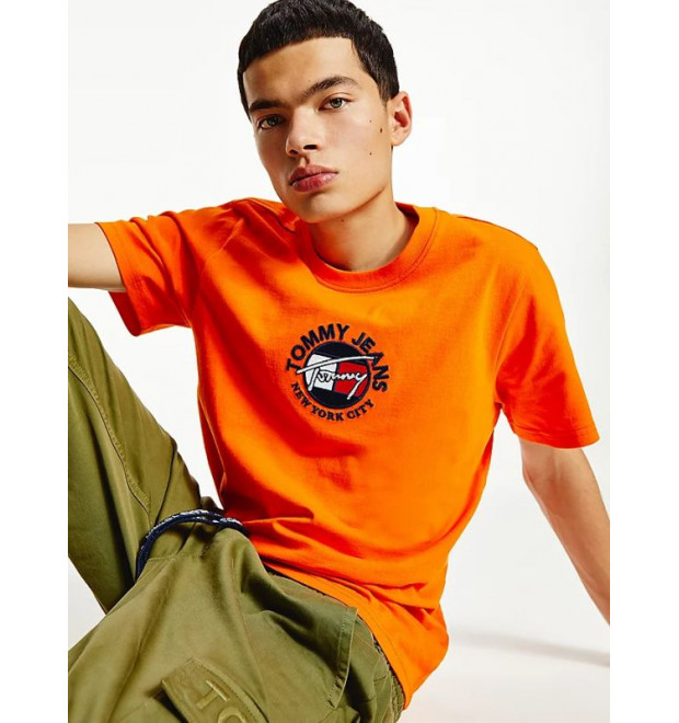 Tommy Hilfiger pánske tričko s logom oranžová Tommy Hilfiger pánske tričko s logom oranžová
