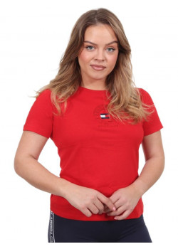 Tommy Jeans červené dámske tričko