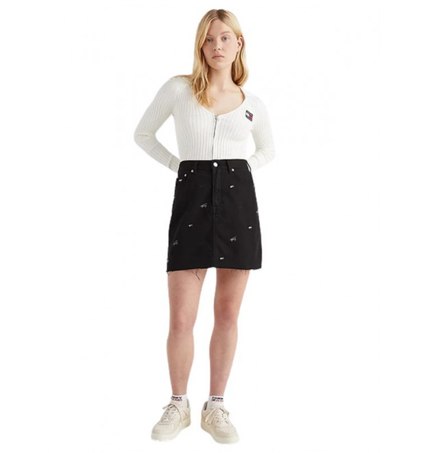 Tommy Hilfiger čierna rifľová mini sukňa Tommy Hilfiger čierna rifľová mini sukňa