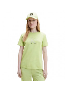 Dámske zelené tričko s krátkym rukávom Calvin Klein