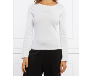 Tričko s dlhým rukávom Calvin Klein biele