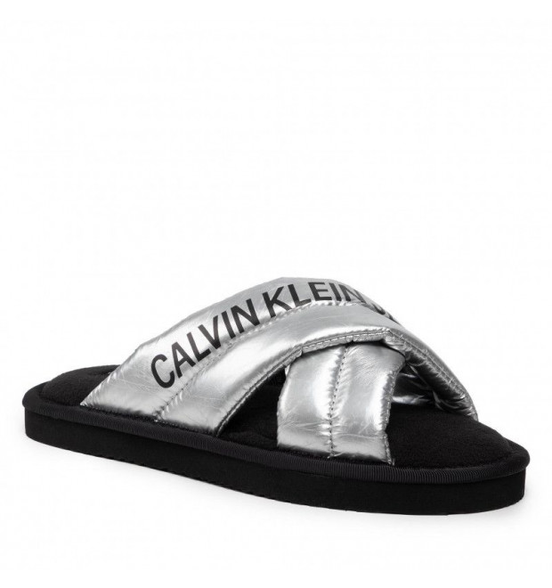 Papuče Calvin Klein strieborné Papuče Calvin Klein strieborné
