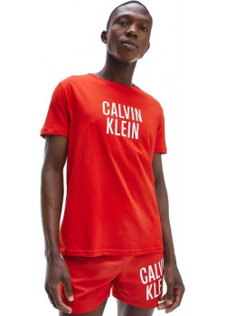 Červené tričko Calvin Klein s krátkym rukávom pánske