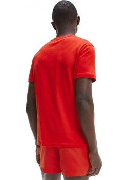 Červené tričko Calvin Klein s krátkym rukávom pánske